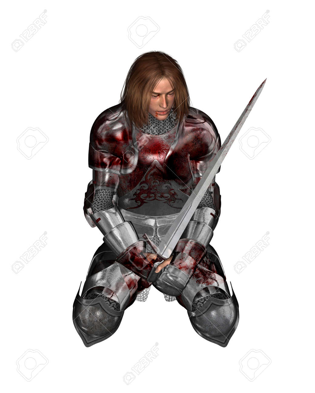 デジタル 3 D 戦いから休んで血まみれの鎧で傷ついた騎士のイラスト表示図 の写真素材 画像素材 Image デジタル 3 D 戦いから休んで血まみれの鎧で傷ついた騎士のイラスト表示図 の写真素材 画像素材 Image