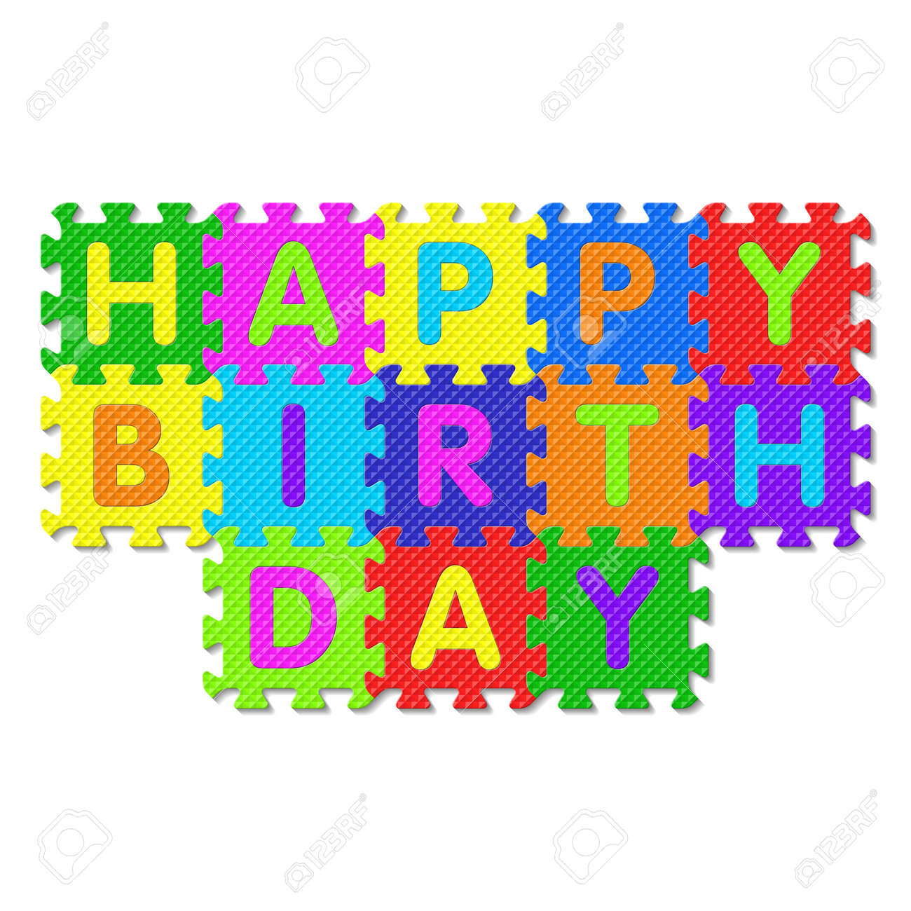 お誕生日おめでとう アルファベット パズルのイラスト素材 ベクタ Image