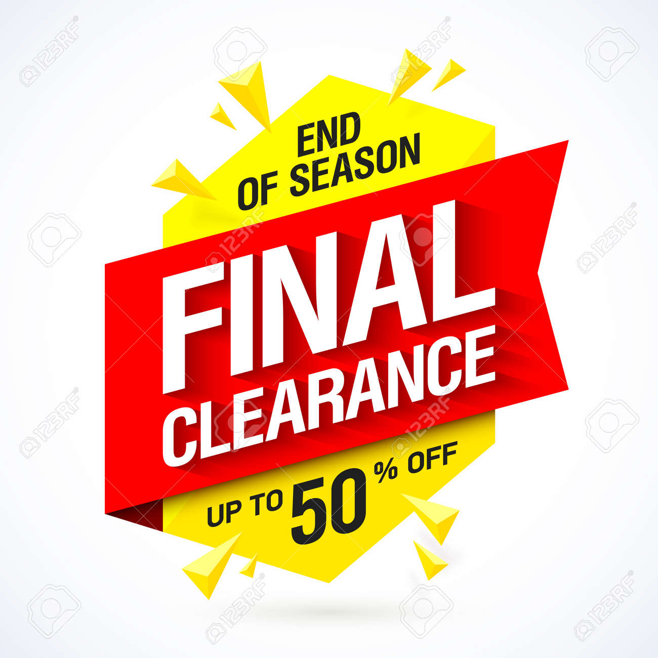 end of season final clearance sale banner design royalty free