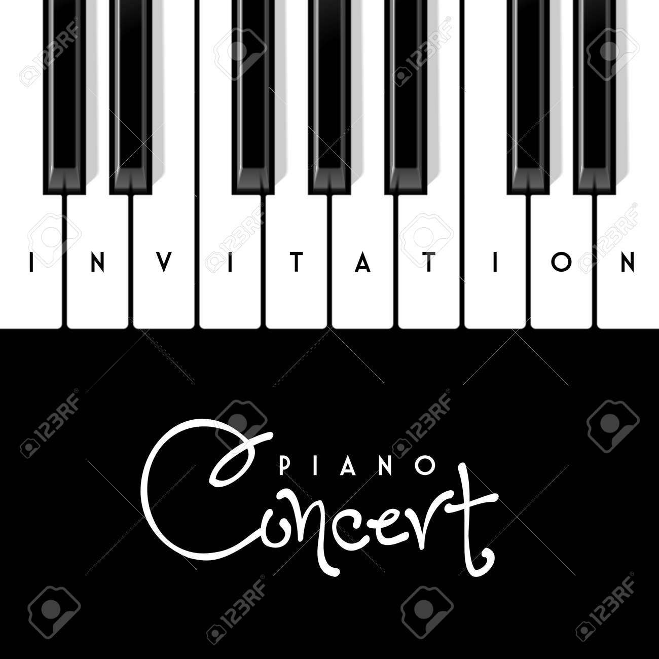 piano concert invitation design template royalty free cliparts
