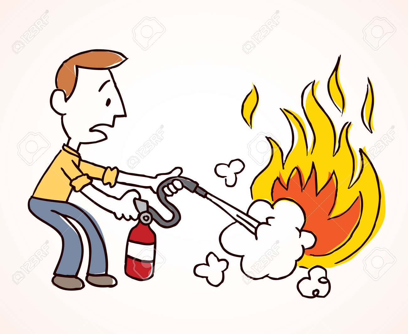 man putting out a