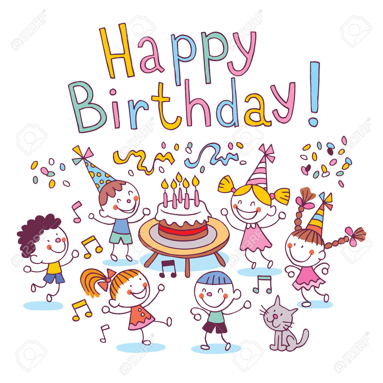 Happy Birthday Kids Royalty Free Cliparts Vectors And Stock Illustration Image