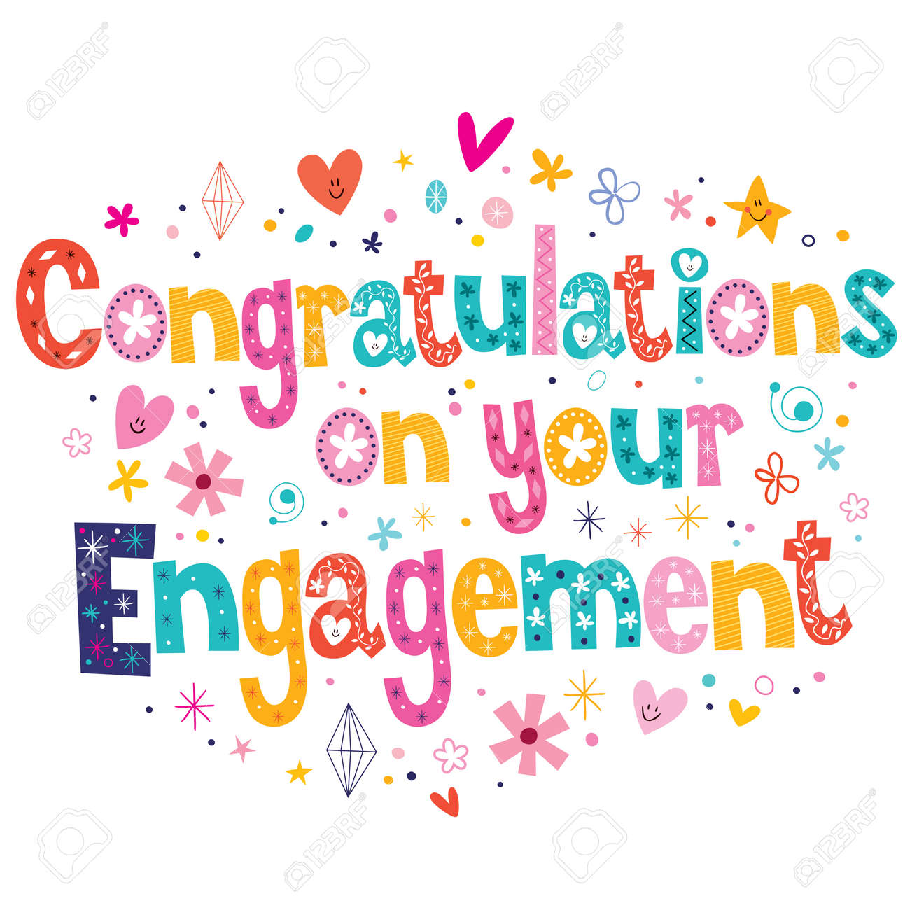 Congratulations On Your Engagement Card Royalty Free SVG, Cliparts ...