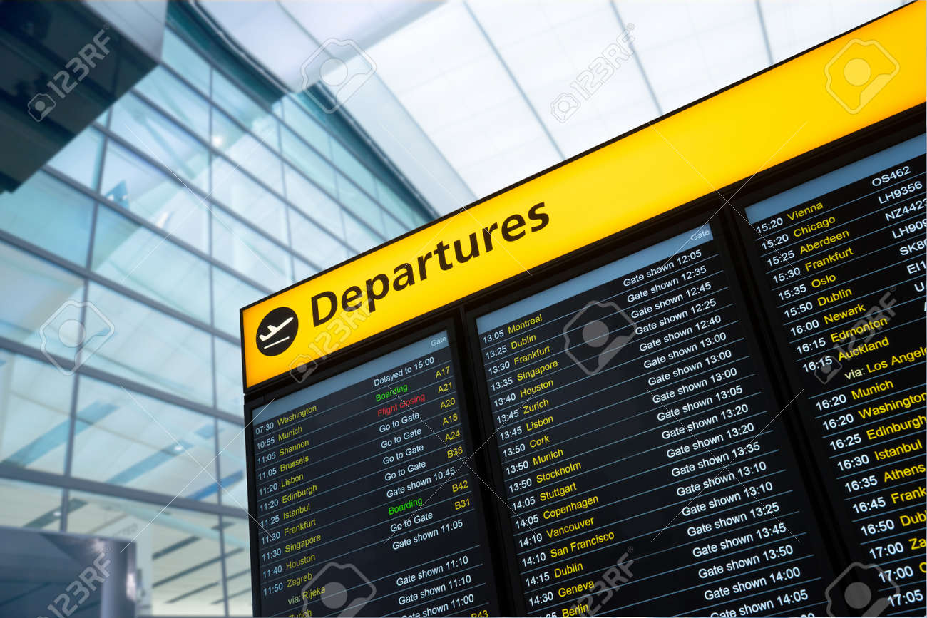 Flight information, arrival, departure at the airport, London, England - 43800103 Flight information, arrival, departure at the airport, London, England - 43800103