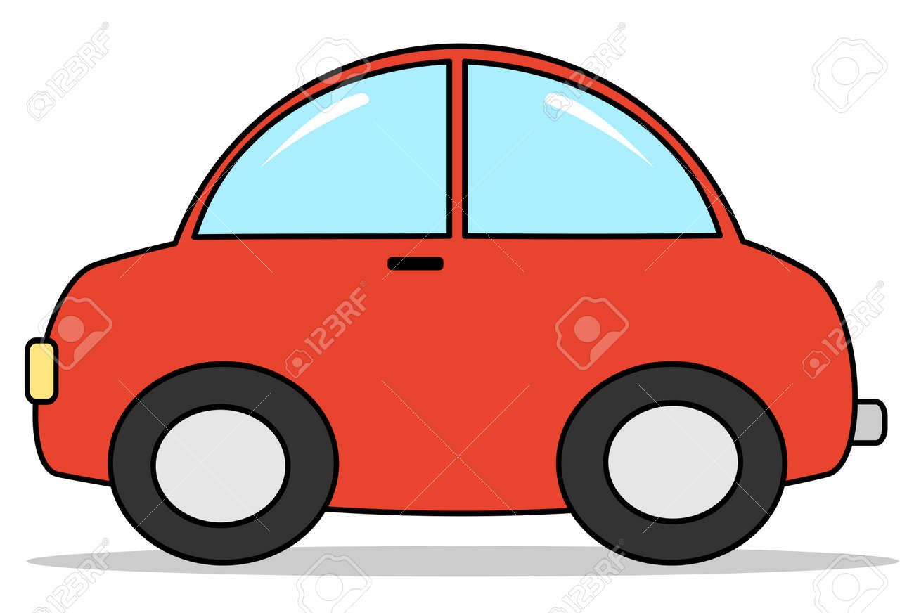 red cartoon car vector