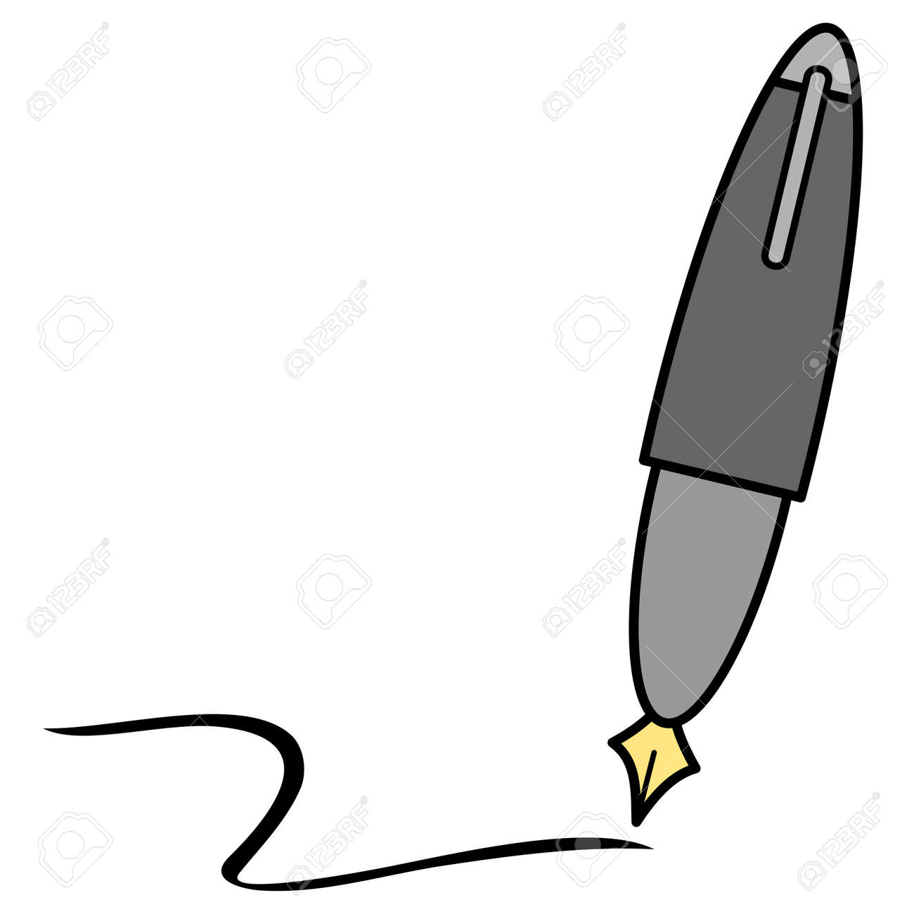 Dessin Anime Stylo Plume Ecriture Illustration Vectorielle Clip Art Libres De Droits Vecteurs Et Illustration Image