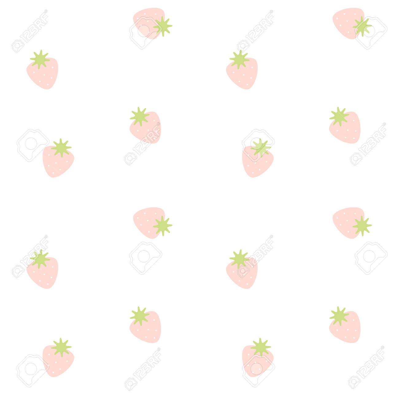 かわいいピンクのイチゴ シームレス パターン ベクトル背景イラスト のイラスト素材 ベクタ Image