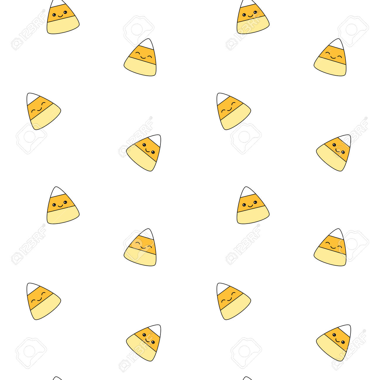 キャンディ コーンかわいい漫画シームレスなベクトルの背景パターン図のイラスト素材 ベクタ Image