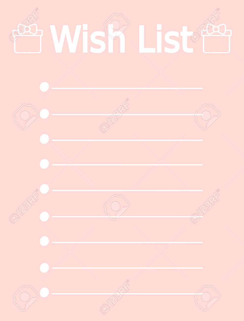 vector red lovely printable want listing picture relating to Printable Wish Lists called vector red adorable printable want listing