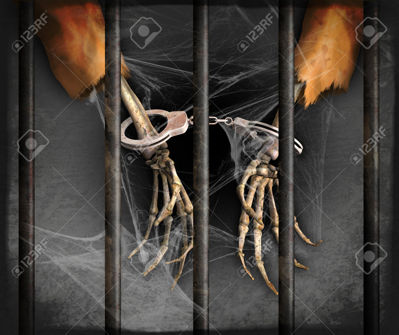 骸骨の手は 過度に長い実刑判決 米国ではデジタル絵と 3 D レンダリングを表します の写真素材 画像素材 Image 3172