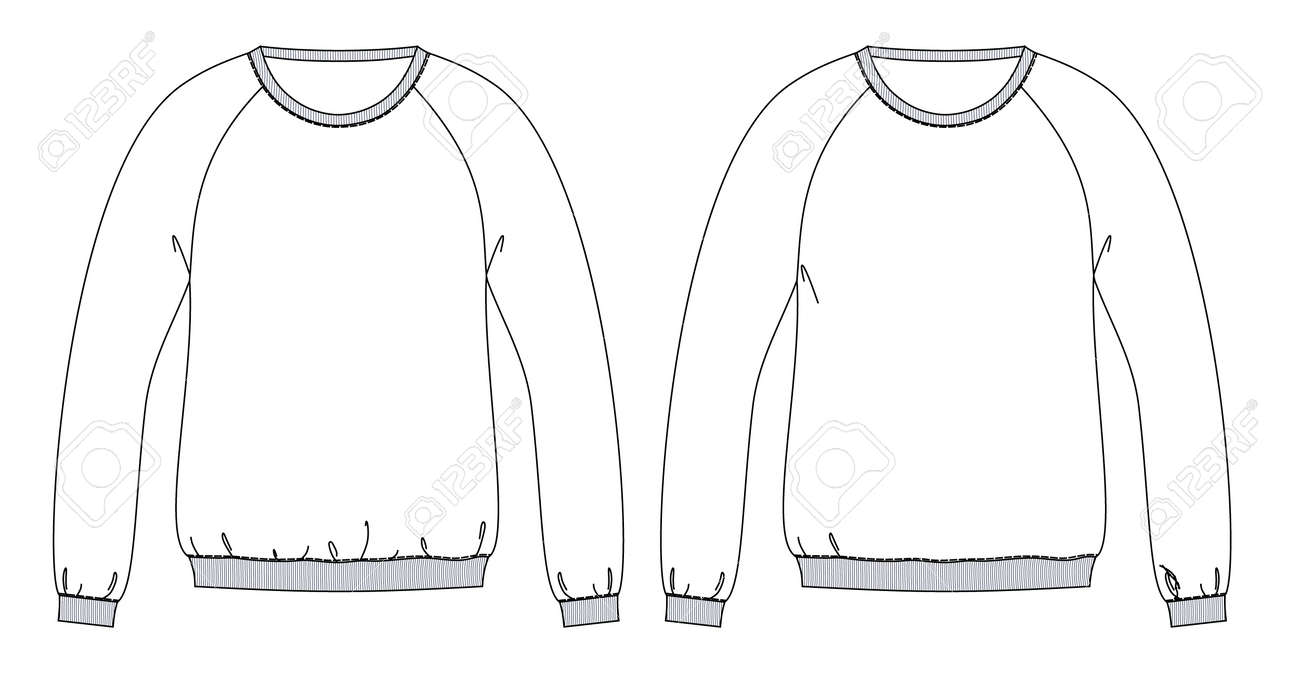 Sweatshirts technical sketches with diffrent fit front part - 100808165 Sweatshirts technical sketches with diffrent fit front part - 100808165