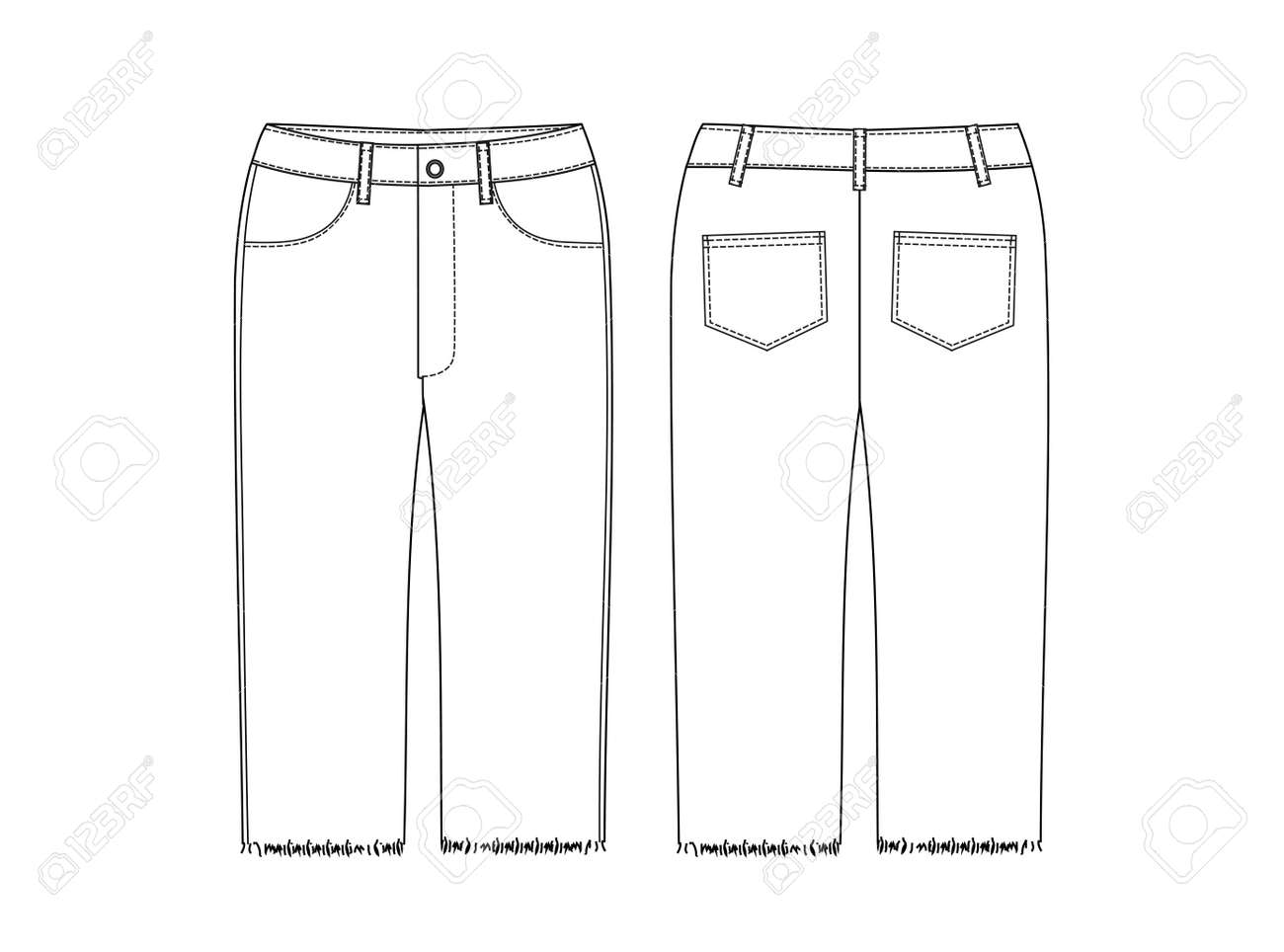 jeans flat sketch