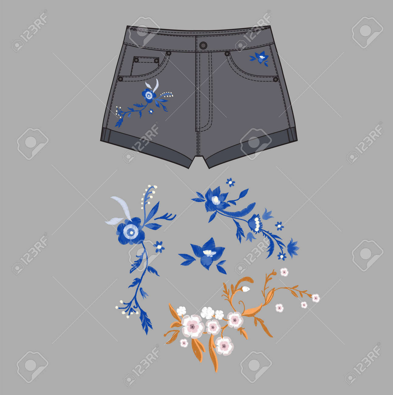 jean shorts template