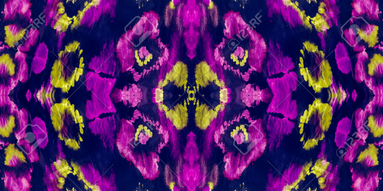 Ikat Print. Rainbow Tribal Ethnic Seamless. Rainbow Ikat Damask Pattern.  Gujarat Fabric. Colorful Geometric Decorative Elements. Background Design.  Stock Photo, Picture and Royalty Free Image. Image 155138689., image size:1300x650