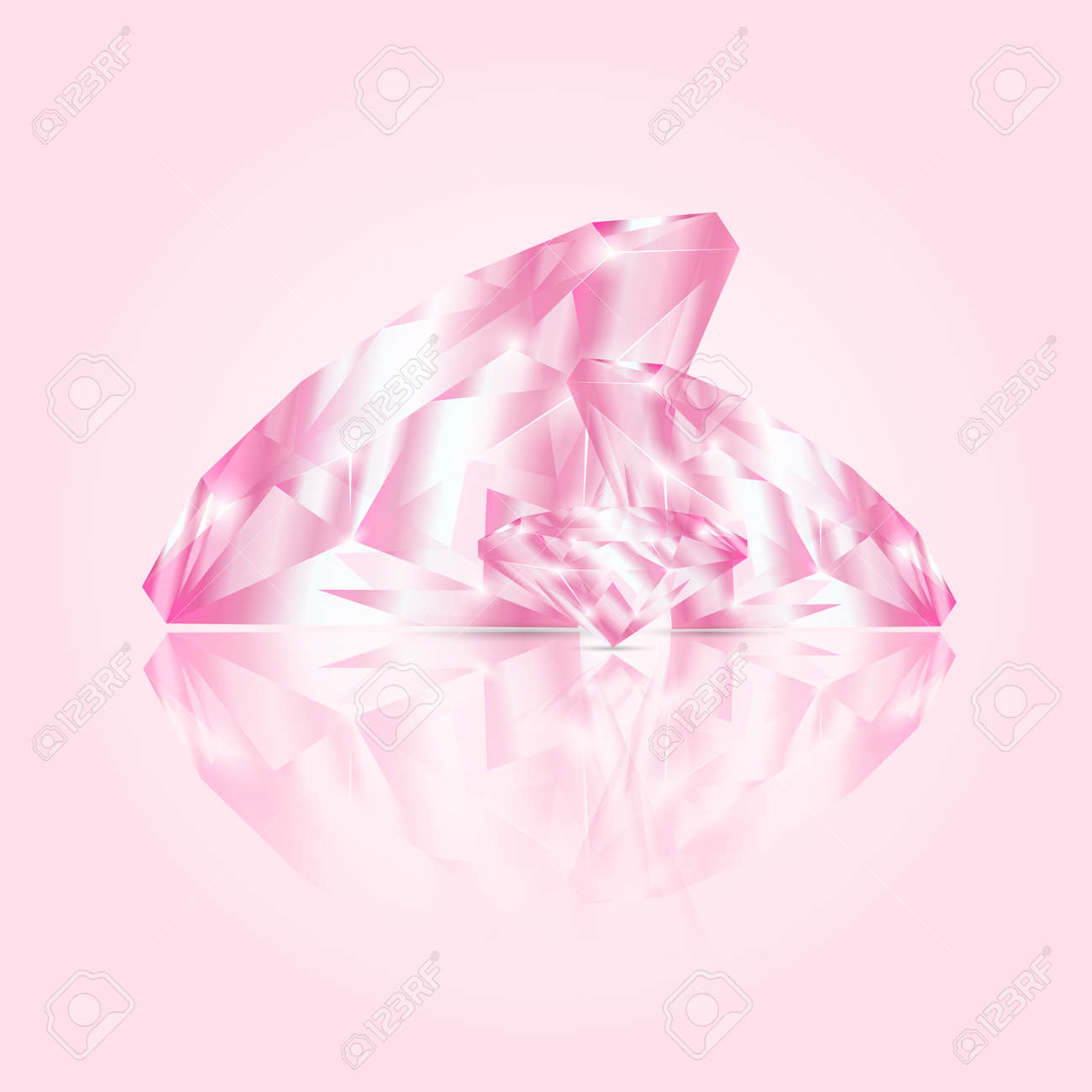 pink sparkling gems pink diamonds on a gentle background with