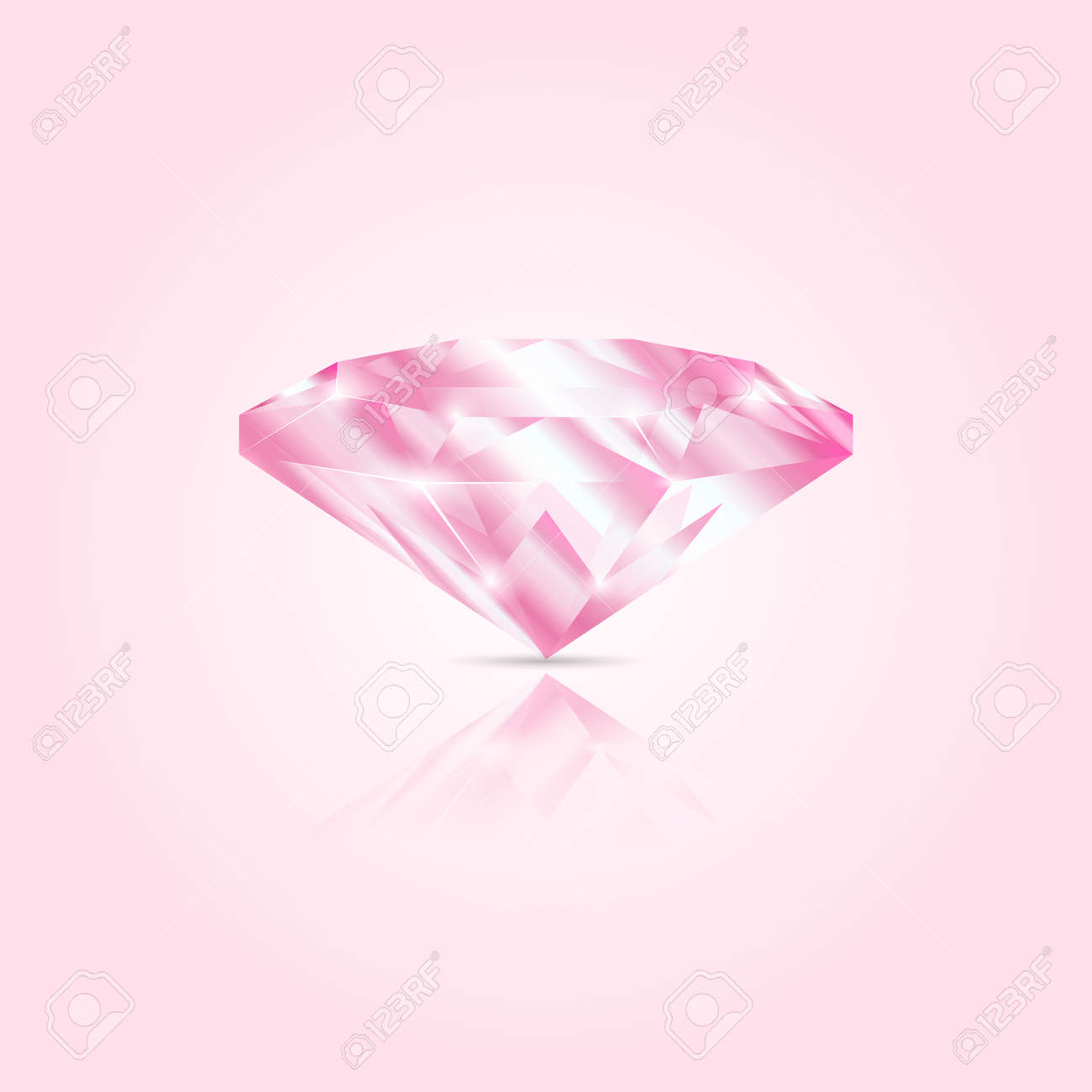 Pink Sparkling Gems Pink Diamonds On A Gentle Background With