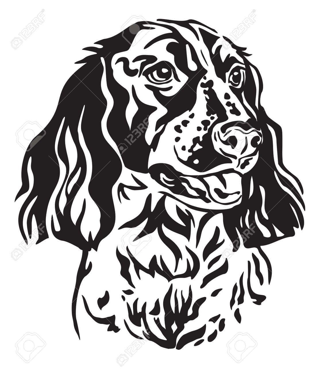 Decorative Outline Portrait Of Dog Russian Spaniel Vector Illustration Royalty Free Cliparts Vectors And Stock Illustration Image 119456138,Anime Angle Wings