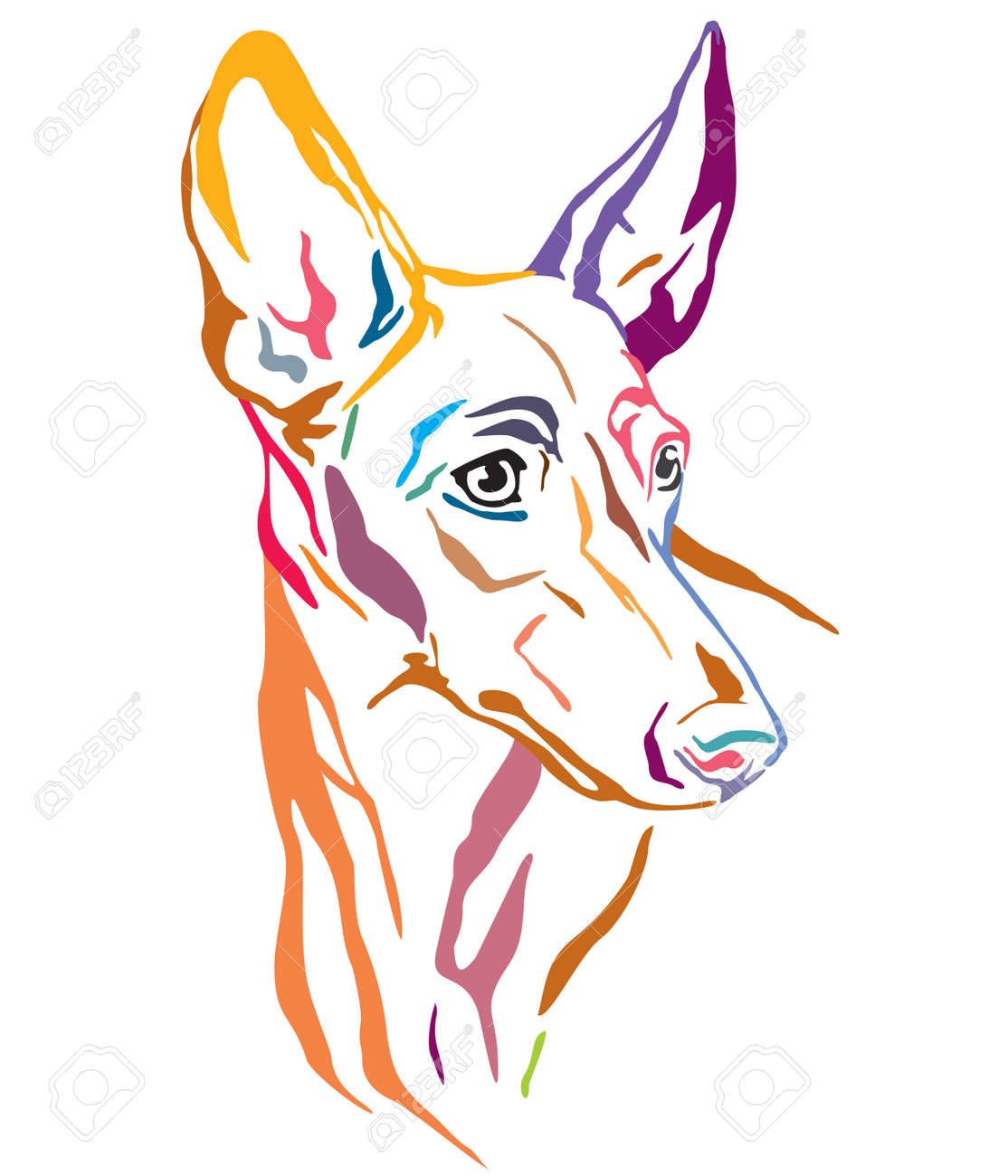 Colorful Decorative Outline Portrait Of Cirneco Dell Etna Dog Royalty Free Cliparts Vectors And Stock Illustration Image 124528447,Anime Angle Wings