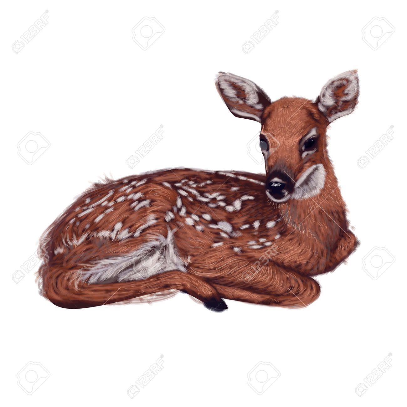 lying little baby deer illustration - 47706148 lying little baby deer illustration - 47706148