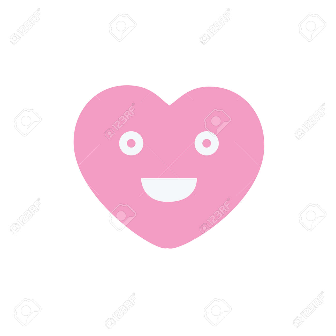 Smile Jolie Icone De Signe De Coeur Rose Symbole De Chat Heureux Smiley Bouton De Design Plat Couleur Vecteur Clip Art Libres De Droits Vecteurs Et Illustration Image