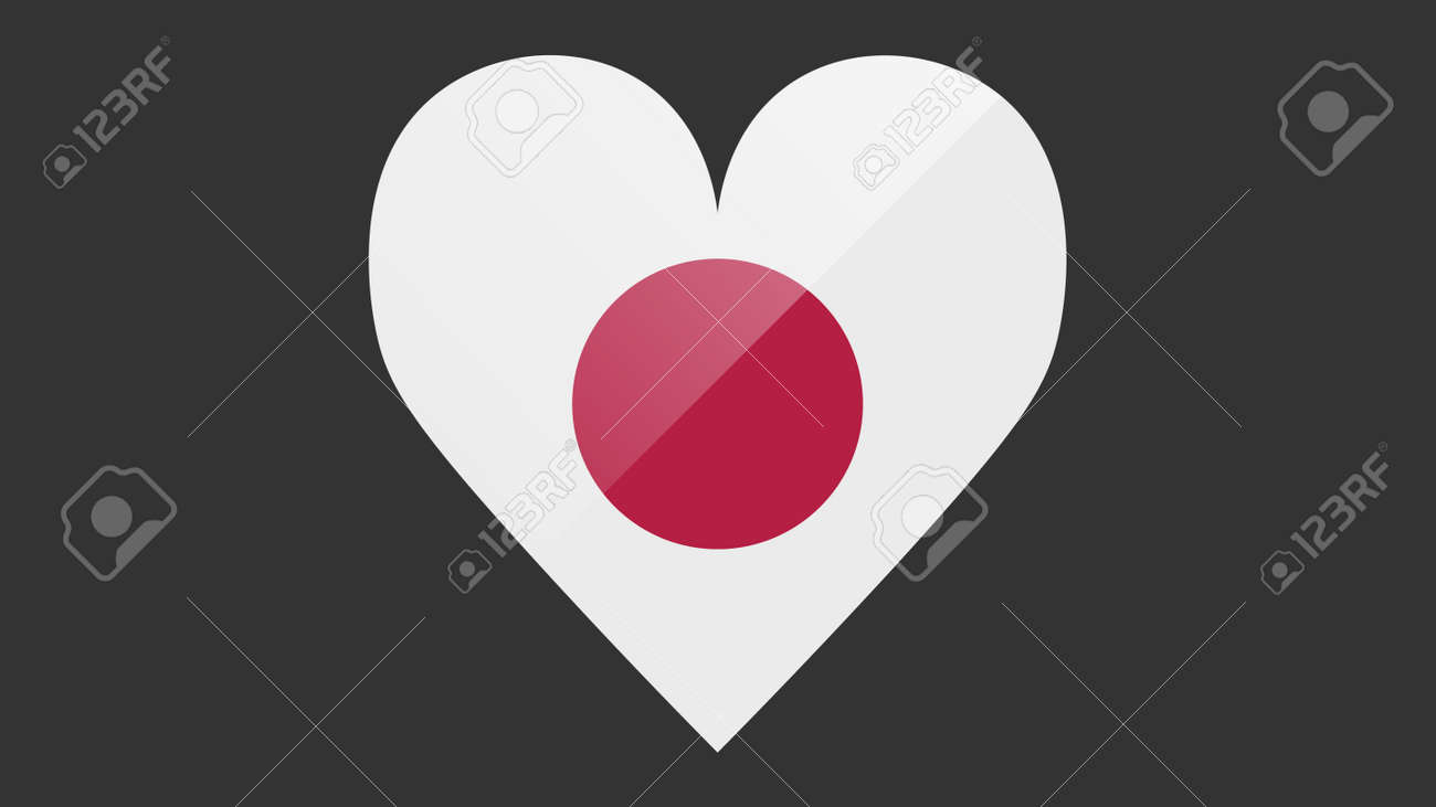 Heart shaped national flag of Japan icon design. Japanese flag heart vector - 170964392 Heart shaped national flag of Japan icon design. Japanese flag heart vector - 170964392