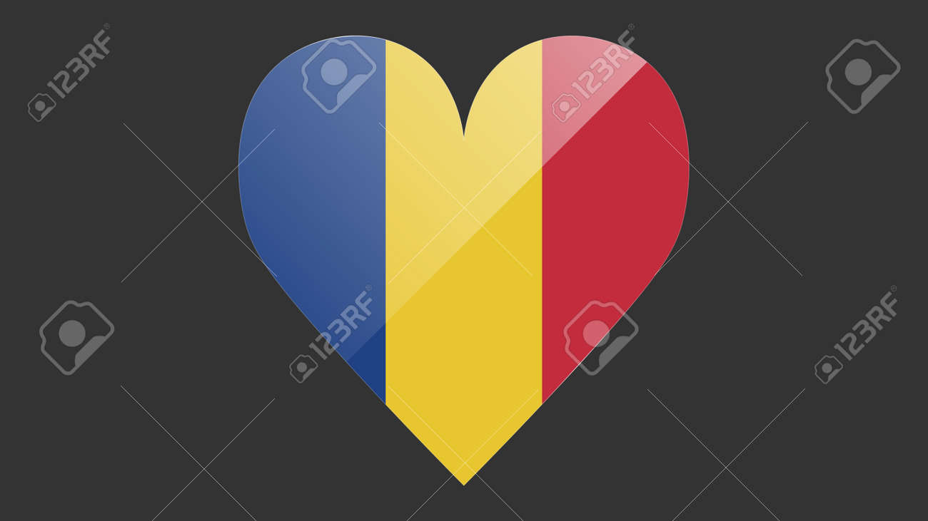 Heart shaped national flag of Romania icon design. Romanian flag heart vector - 170964495 Heart shaped national flag of Romania icon design. Romanian flag heart vector - 170964495