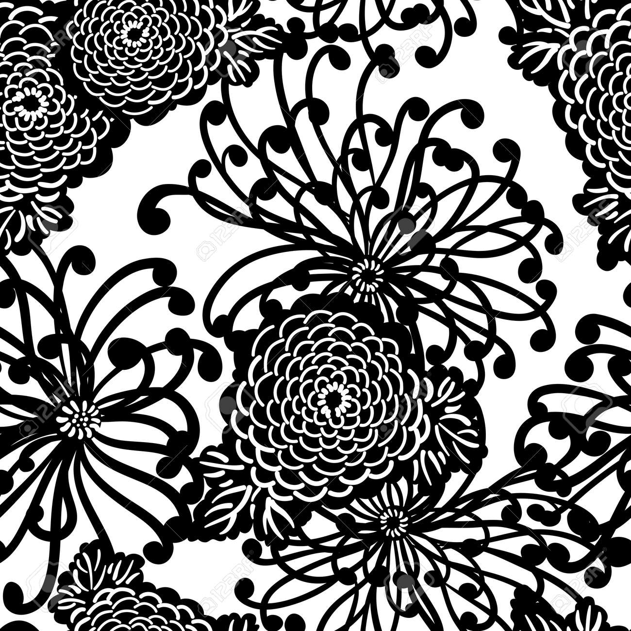 Art déco Fleur seamless, style rétro, illustration vectorielle