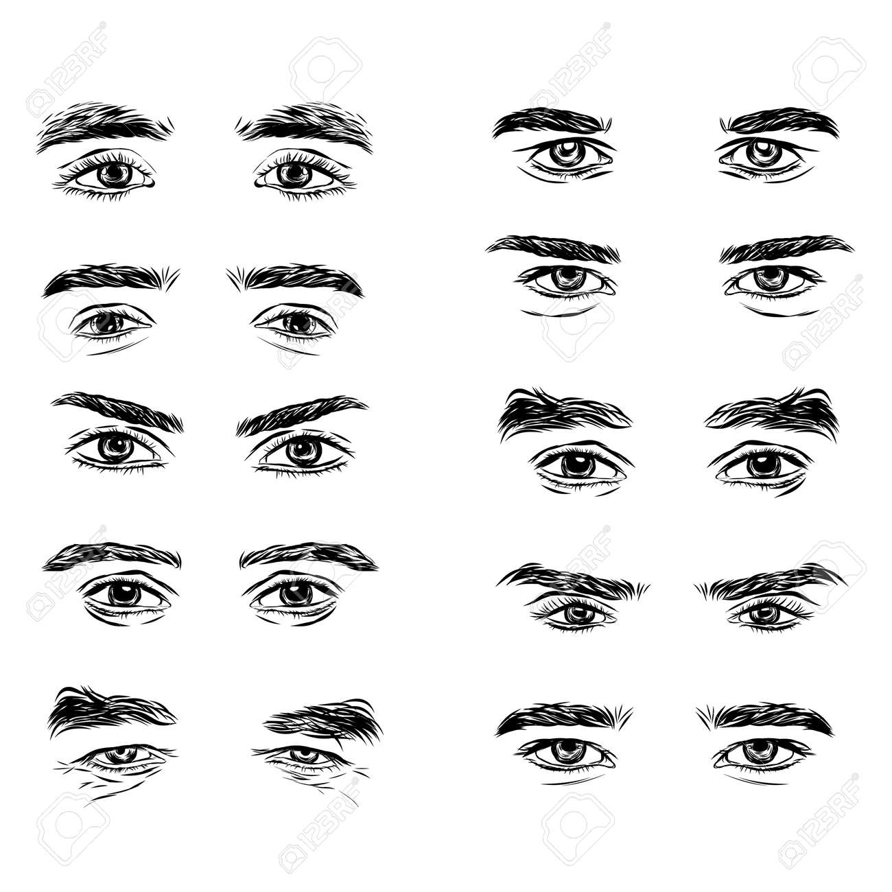 Vector Part Of The Male Person S Eyes And Eyebrows Royalty Free Cliparts Vectors And Stock Illustration Image