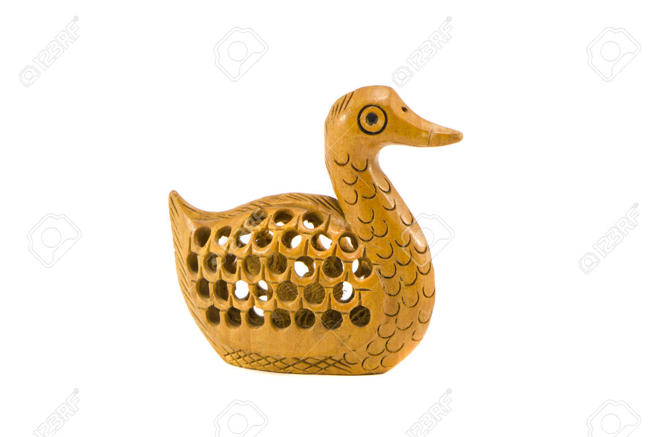 アメリカンヴィンテージ・ハンドメイド 木製 飛んでいるアヒル鴨のオブジェ