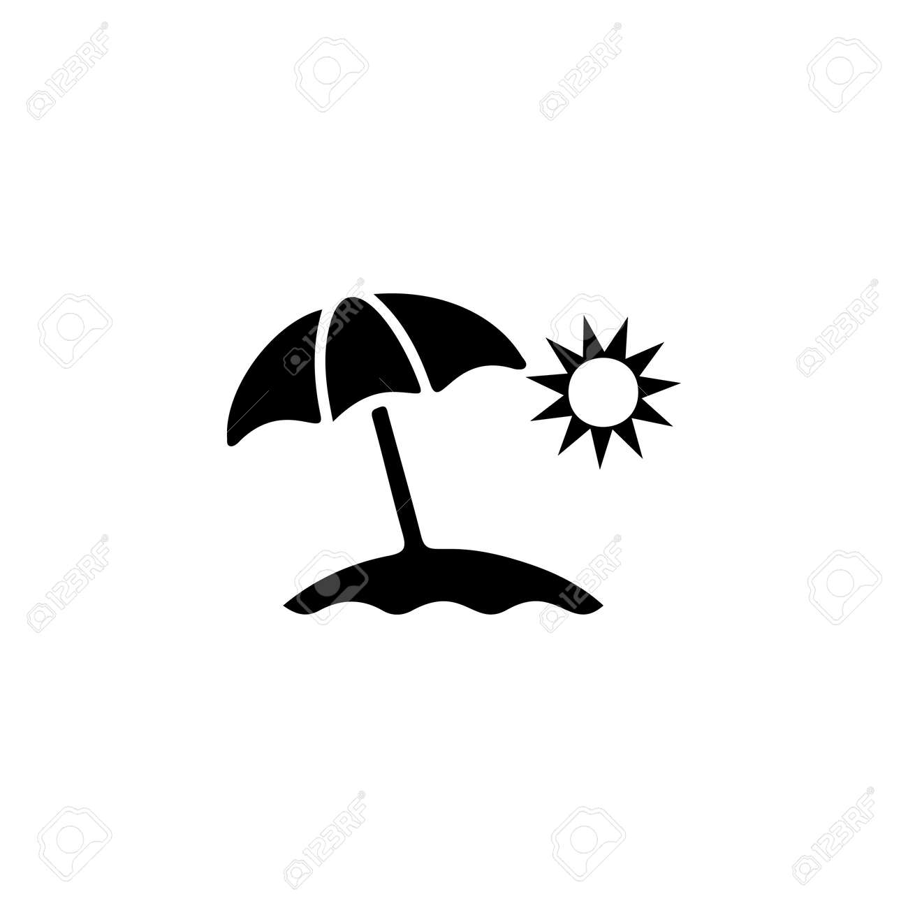 Sun Umbrella Icon Beach Holidays Simple Icon Travel Element