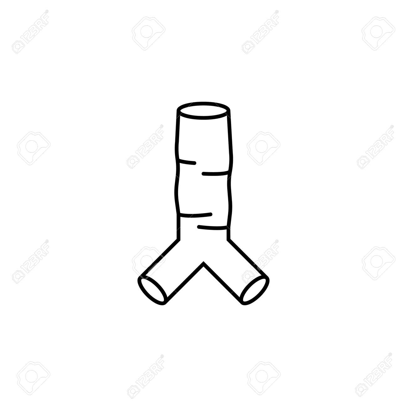 human trachea icon body part element premium quality graphic simple body outline