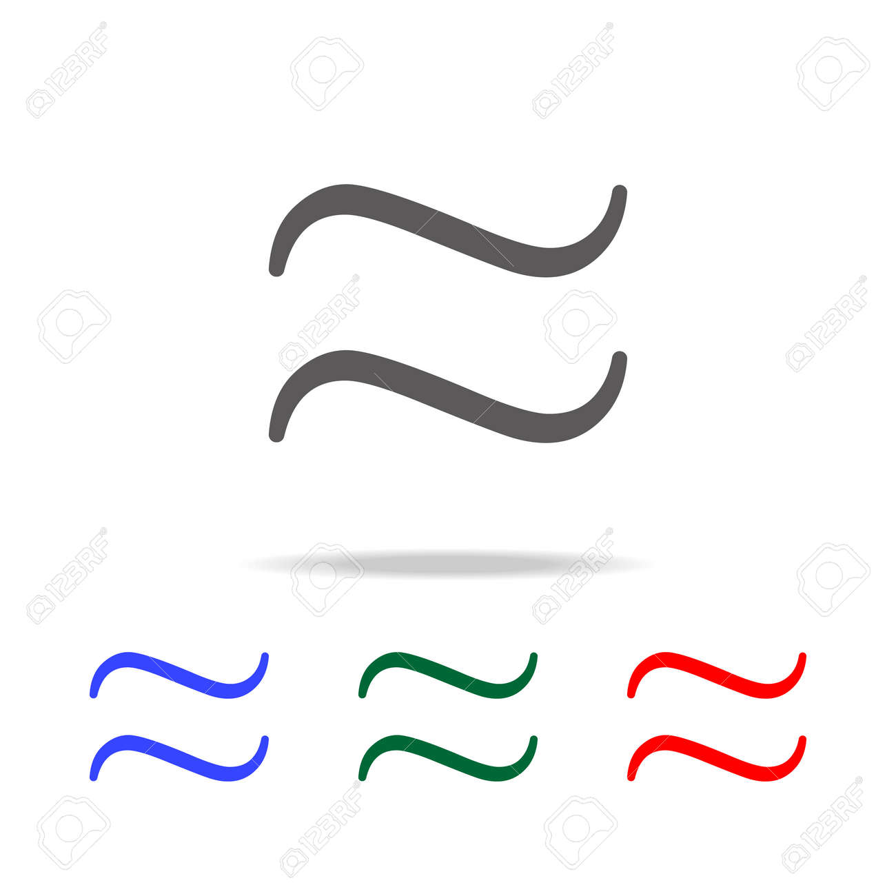 approximately equal symbol icon elements in multi colored icons