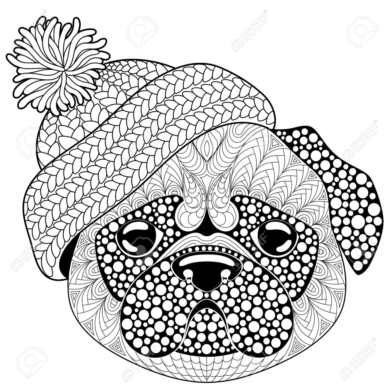 Tattoo or adult antistress coloring page Black and white