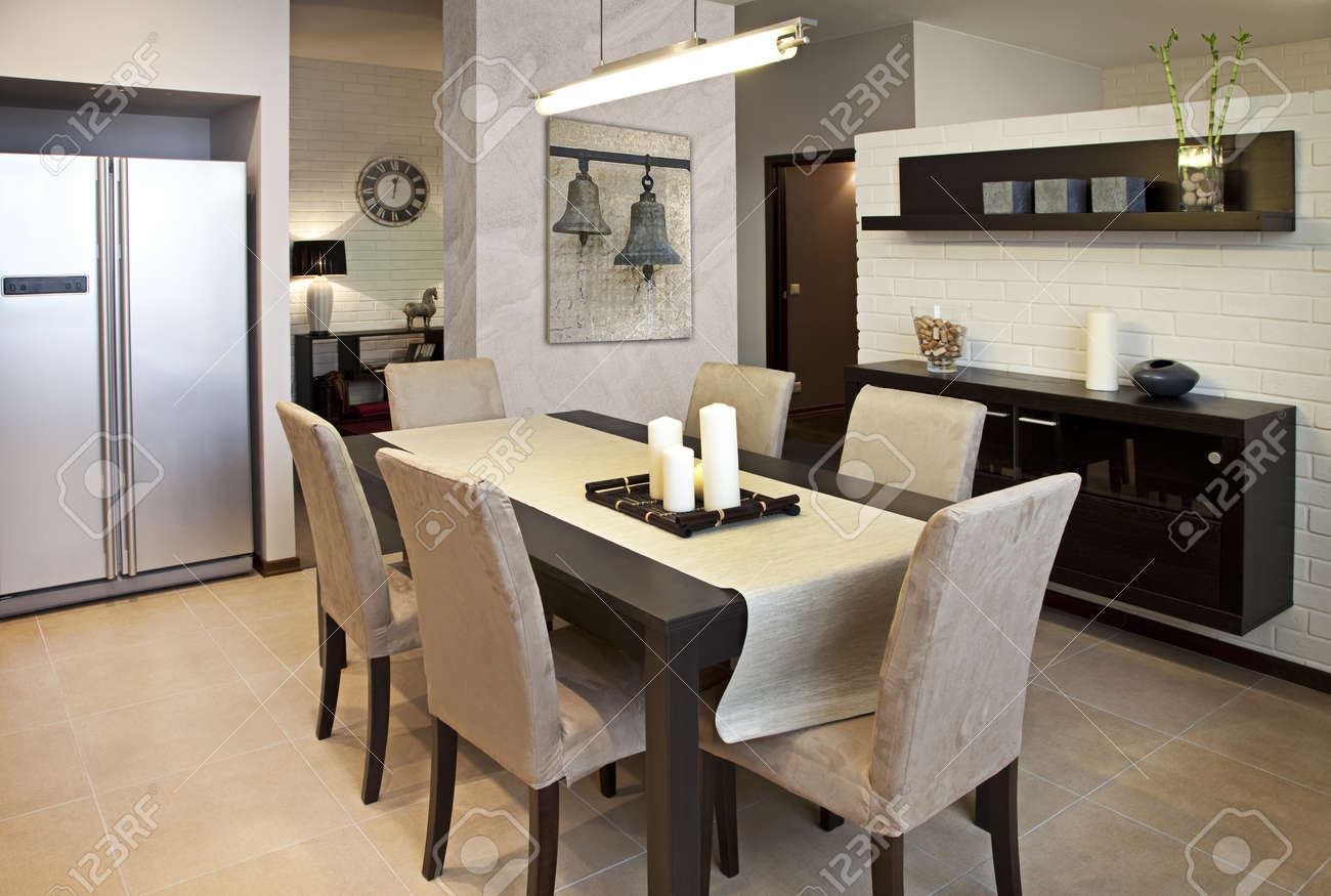 Plan Interieur D Une Salle A Manger Moderne Banque D Images Et