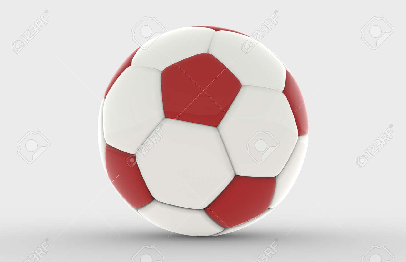 サッカー ボール白と赤 の写真素材 画像素材 Image