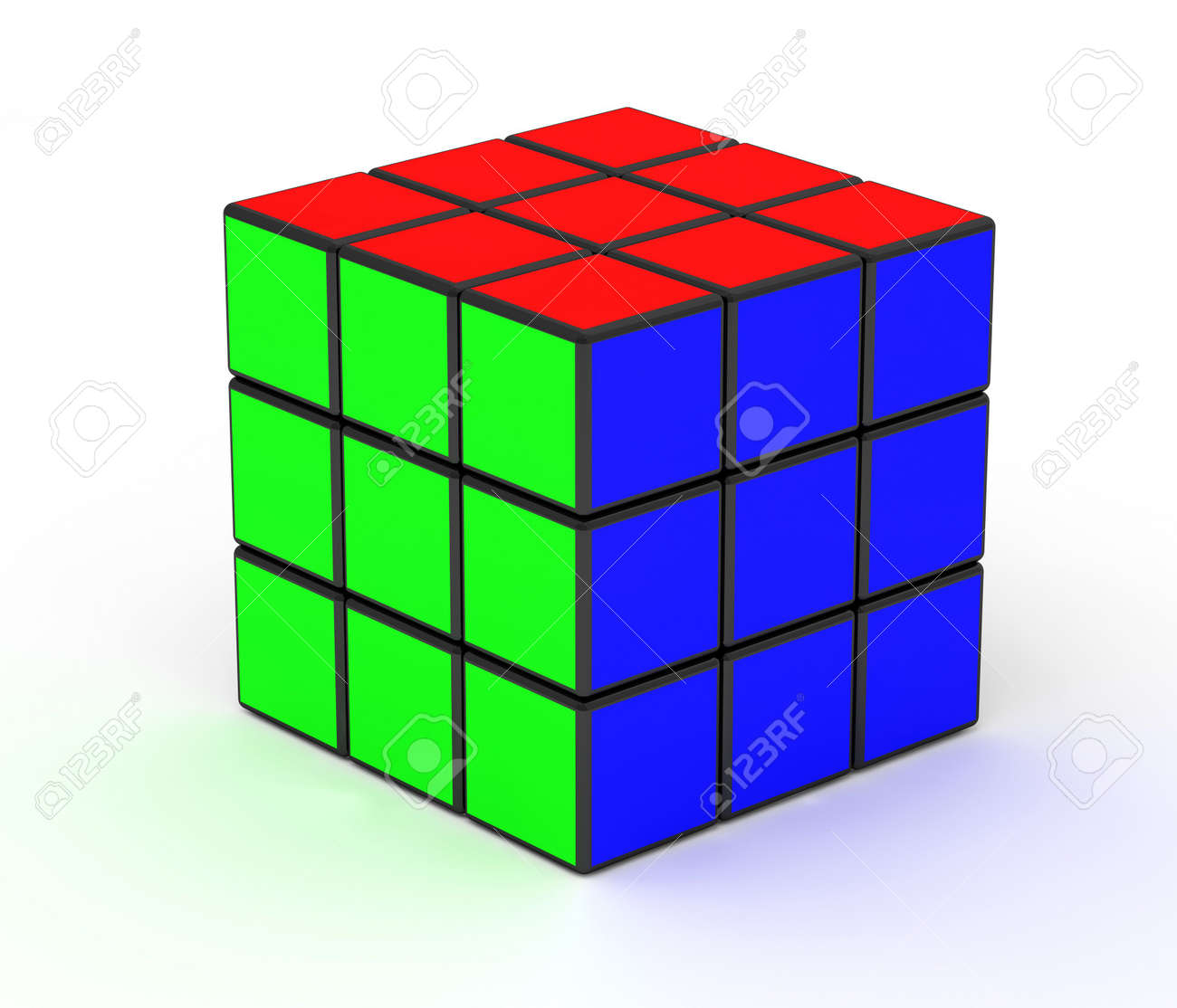 3d image of a rubik cube isolated over white background pictures of a cube