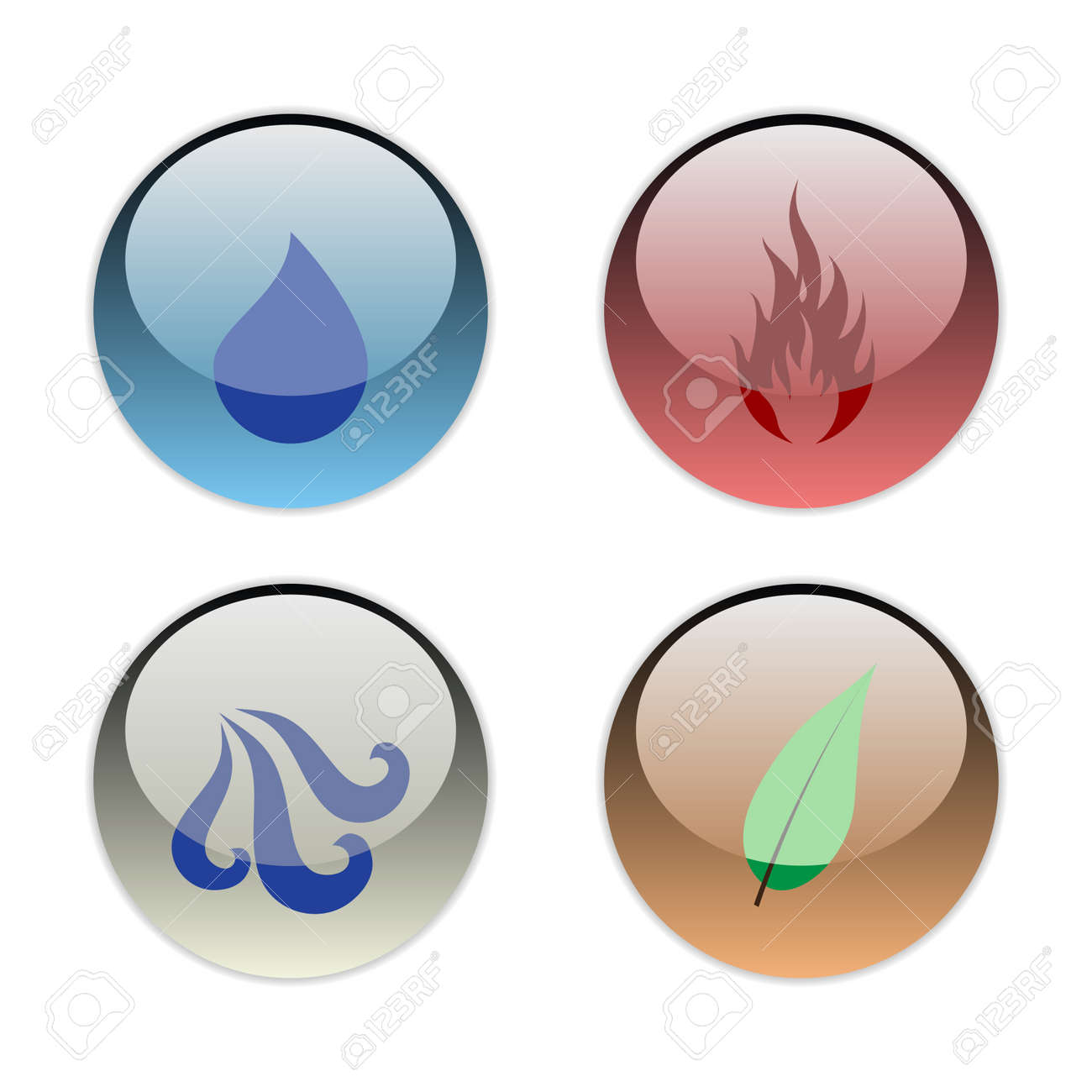 自然 地球 風 水 火 の 4 つの要素のイラスト素材 ベクタ Image