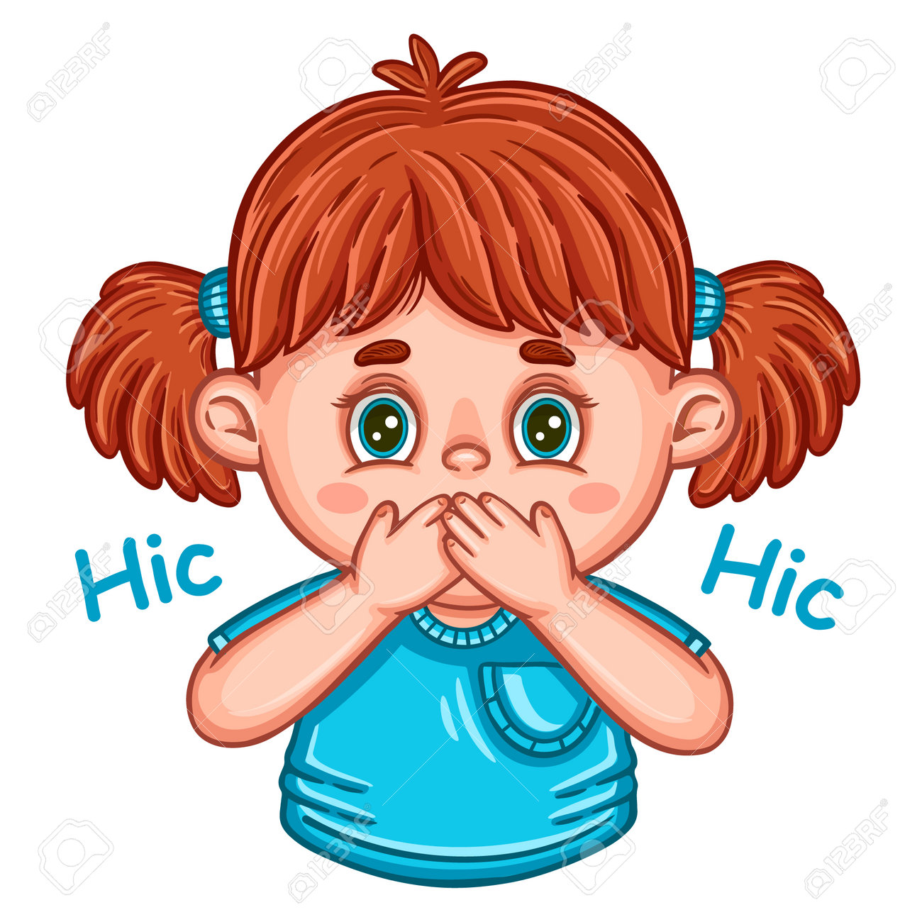 Excited Girl Child Hiccups Close Mouth With Hand Icon. Breathing Health  Problem, Nausea Medical Disease. Surprised Kid Facial Expression. Shock,  Anxious. Stop Talk, Silence. Vector Royalty Free SVG, Cliparts, Vectors,  and Stock, image size:1300x1300