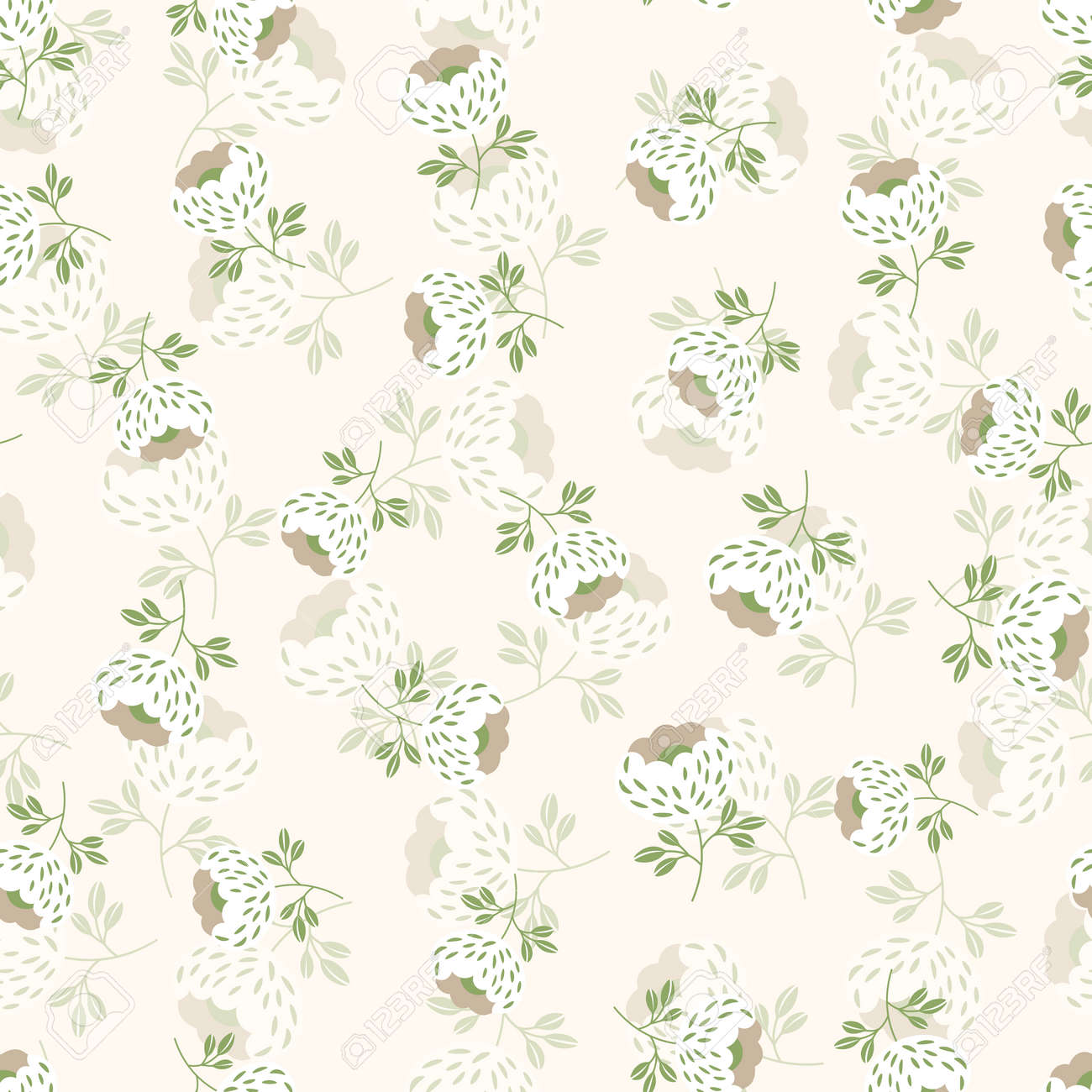 Seamless floral pattern based on traditional folk art ornaments. Colorful flowers on light background. Scandinavian style. Sweden nordic style. Vector illustration. Simple minimalistic pattern. - 164450371 Seamless floral pattern based on traditional folk art ornaments. Colorful flowers on light background. Scandinavian style. Sweden nordic style. Vector illustration. Simple minimalistic pattern. - 164450371