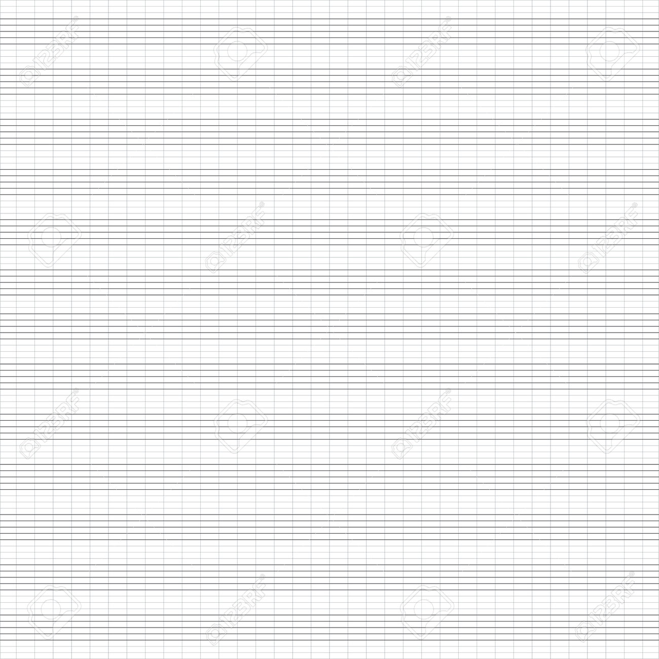 Graph Paper. Printable Grid Paper With Stave On A White Background. A Blank Music Sheet Paper With Staff. Geometric Pattern For Composition, Education, School. Realistic Lined Paper Blank Royalty Free SVG, Cliparts, for Blank Graph Paper Printable Free