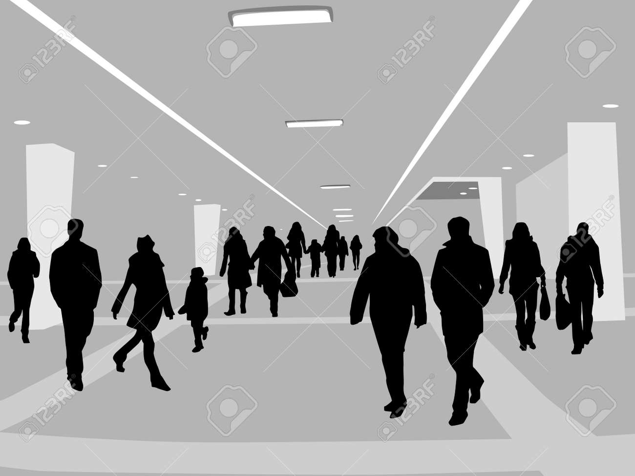 ショッピング センターで人のイラスト のイラスト素材 ベクタ Image 462