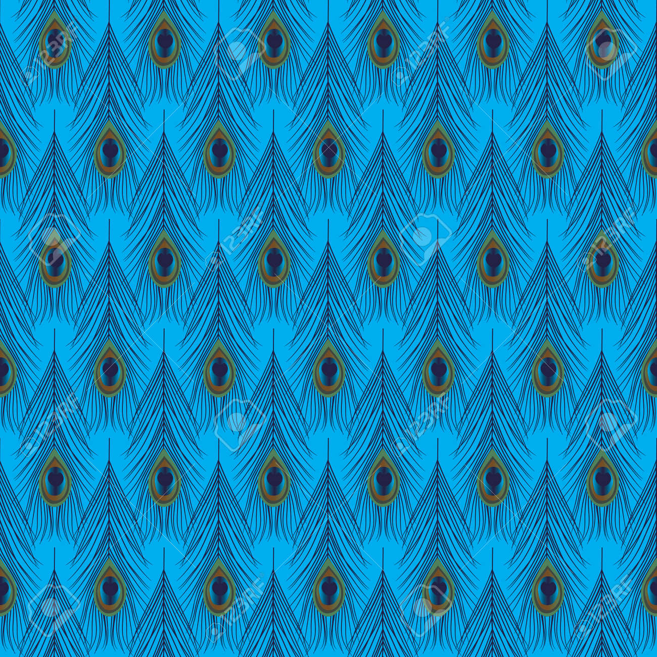 seamless peacock feather pattern royalty free cliparts vectors and