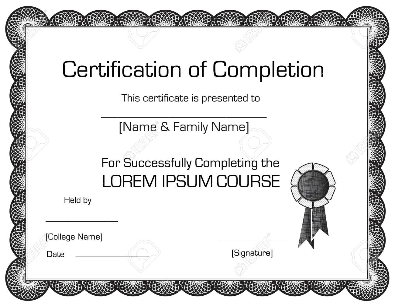 certification of completion