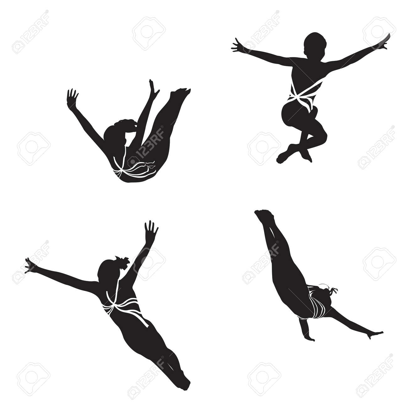 female gymnast silhouettes stock vector 7172398