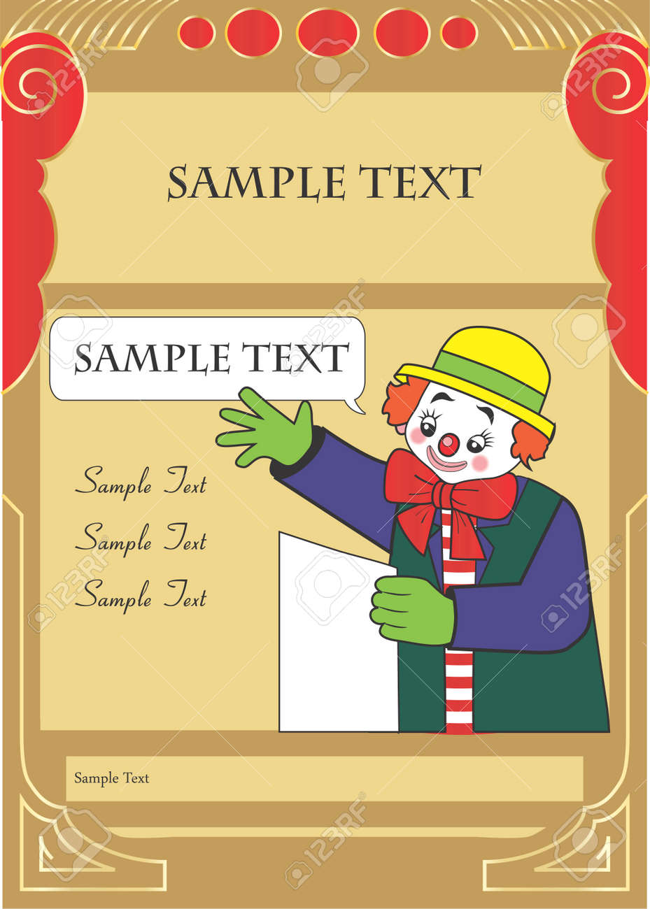 happy clown party invitation template for kids with sample text kids invitation template