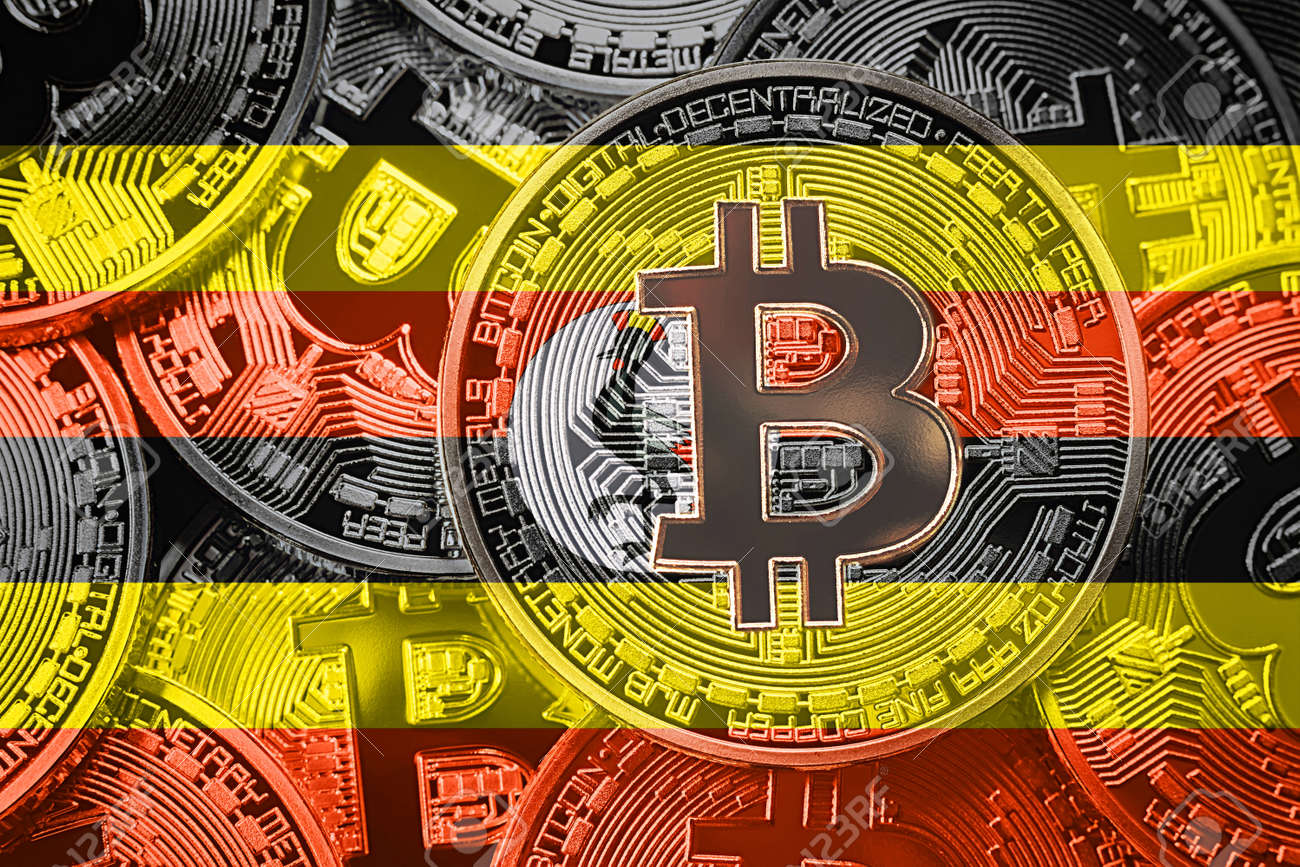 비트코인 우간다 플래그 비트코인 암호화폐 개념 Btc 배경의 스택 로열티 무료 사진, 그림, 이미지 그리고 스톡포토그래피. Image  104222493