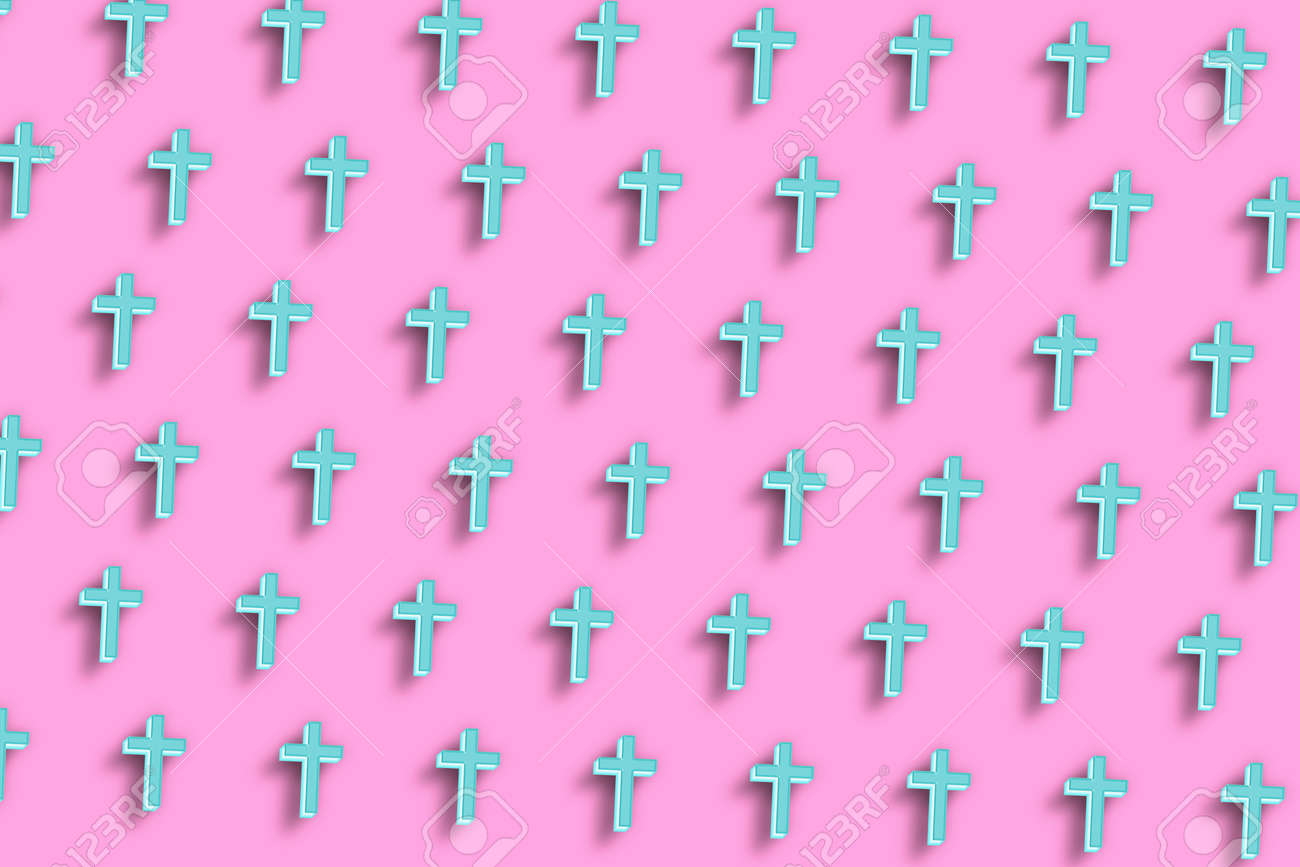 Christian Cross Symbol, Religion Cross, Pink Minimal Background Stock  Photo, Picture and Royalty Free Image. Image 176378888.