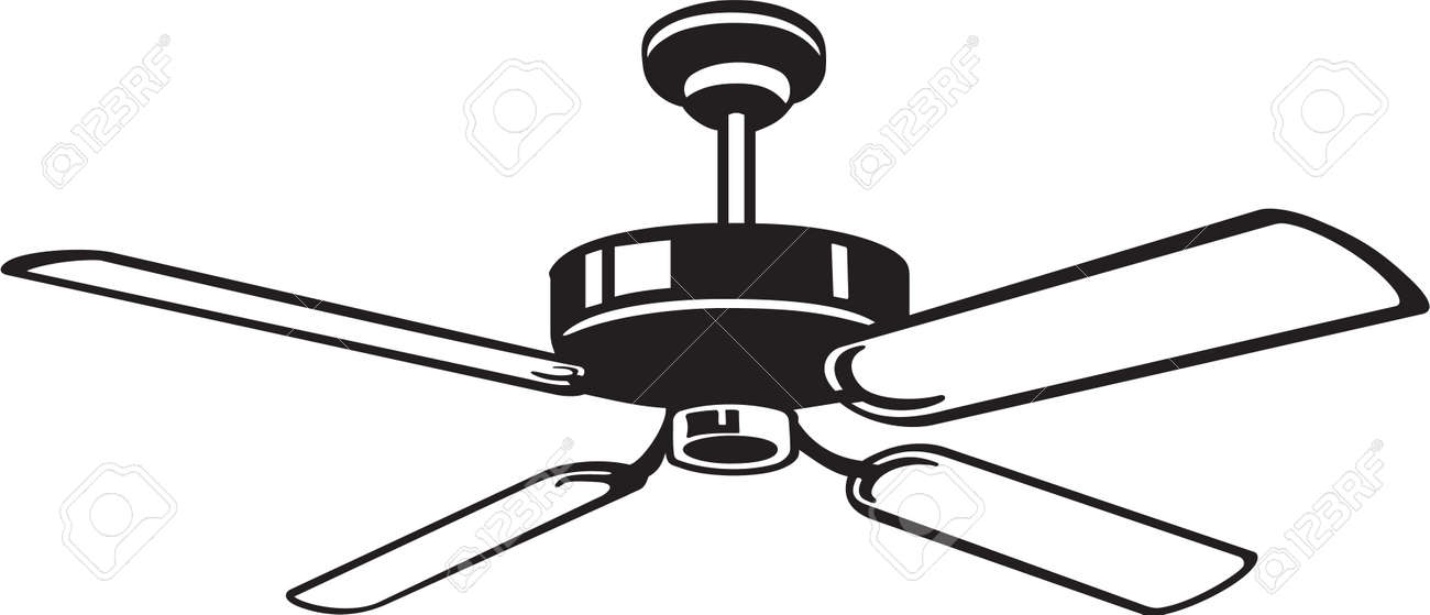 Ceiling Fan Vinyl Ready Vector Illustration Royalty Free Cliparts