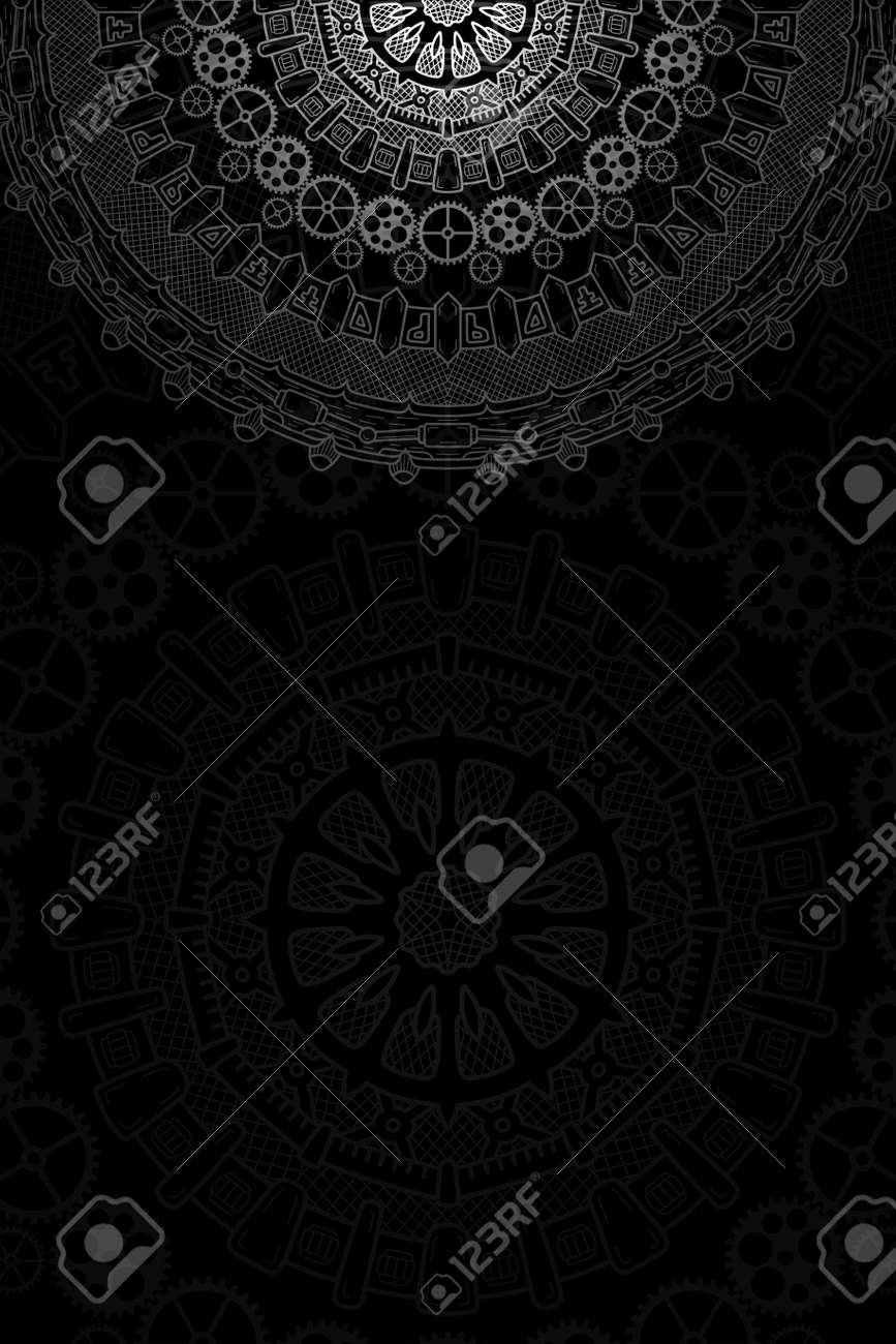 スチーム パンクなデザイン要素を持つバナーします スチーム メカニック要素 スチーム パンクな飾り背景 ベクトルの図 のイラスト素材 ベクタ Image 7010