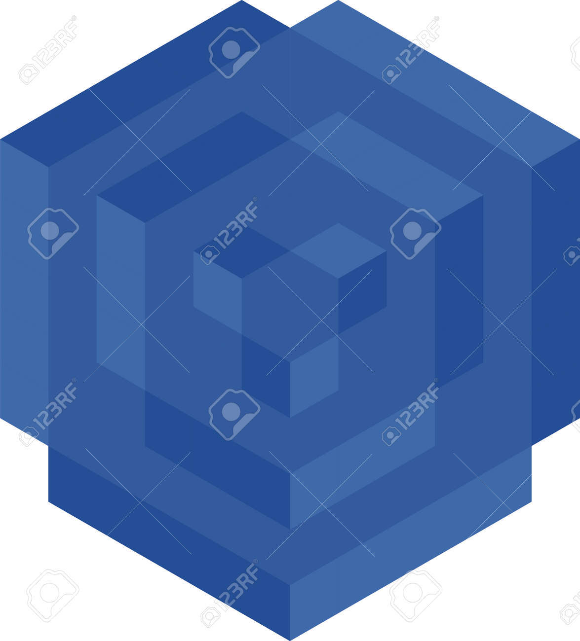 幾何学的な多角形オブジェクト 立体キューブ のイラスト素材 ベクタ Image